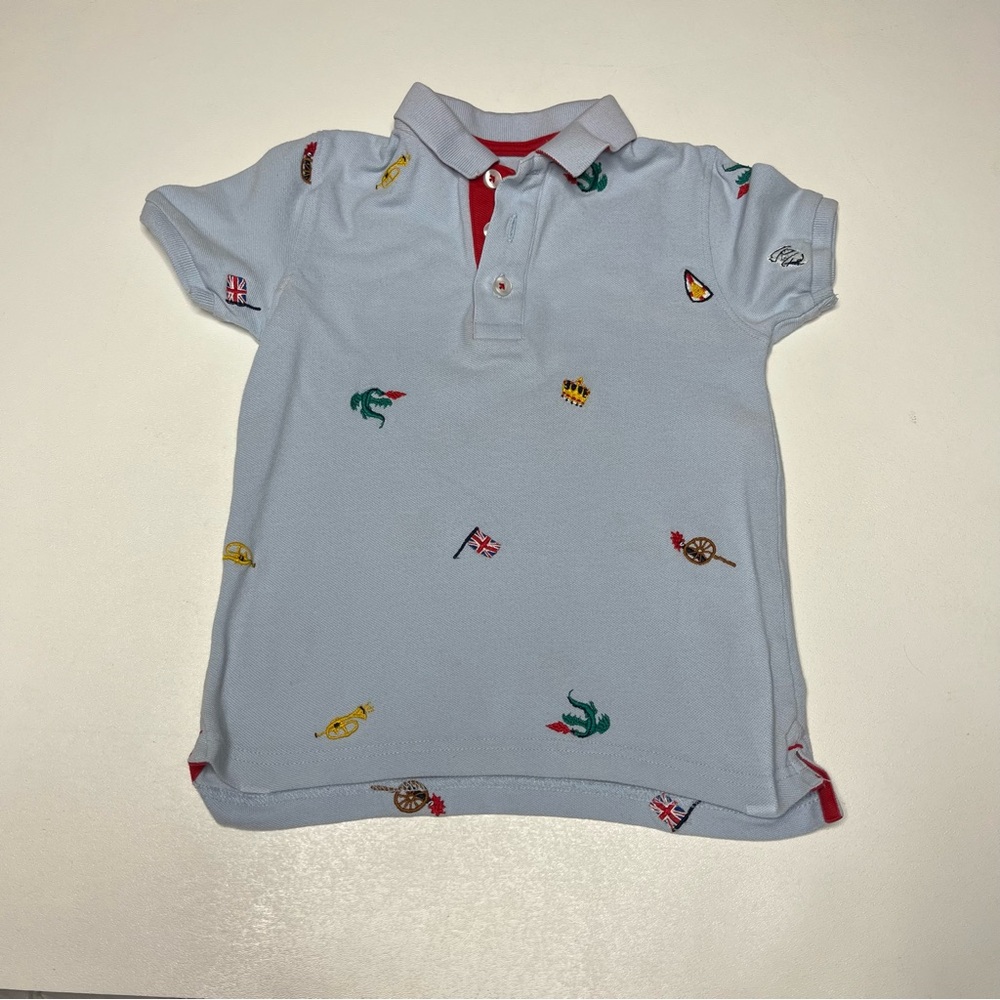 Boden Blue Polo Shirt Boys Size 4-5Y